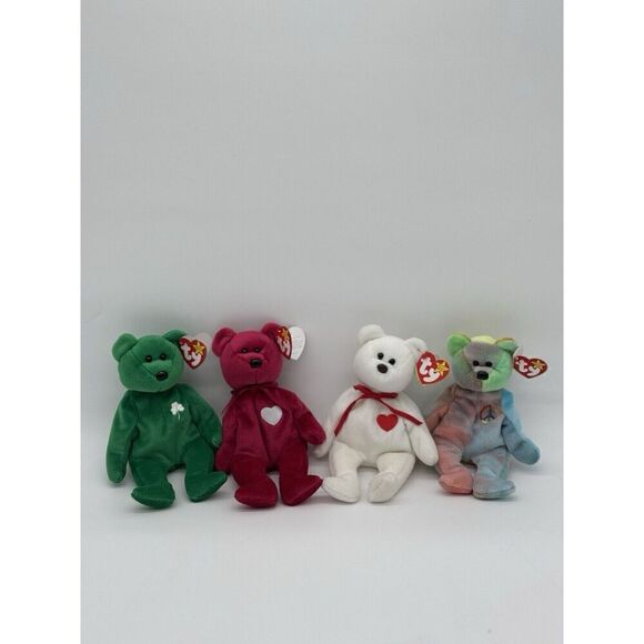 Lot Of 4 Beanie Babies Erin Valentino Valentina Peace READ FOR MORE INFO - Picture 1 of 16